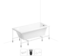 Акриловая ванна Wellsee 150х80 см FreeDom 2.0 в наборе 3 в 1 20212775R