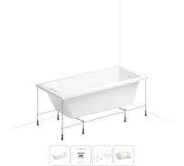 Акриловая ванна Wellsee 150х80 см FreeDom 2.0 в наборе 4 в 1 20212784R