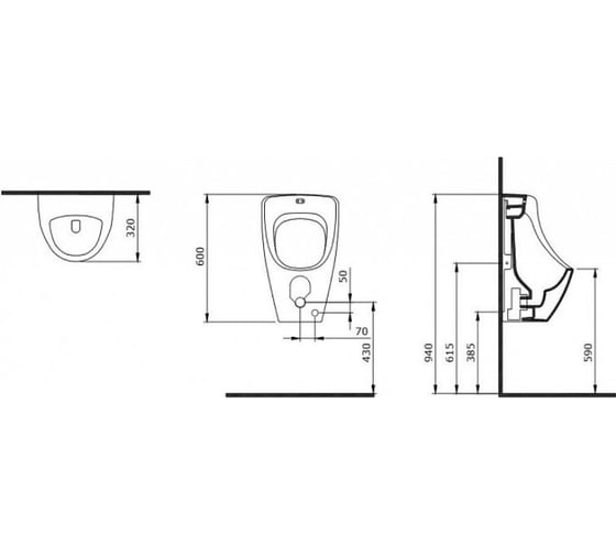 Писсуар Taormina Bocchi Top Inlet матовый черный 1383-004-0130