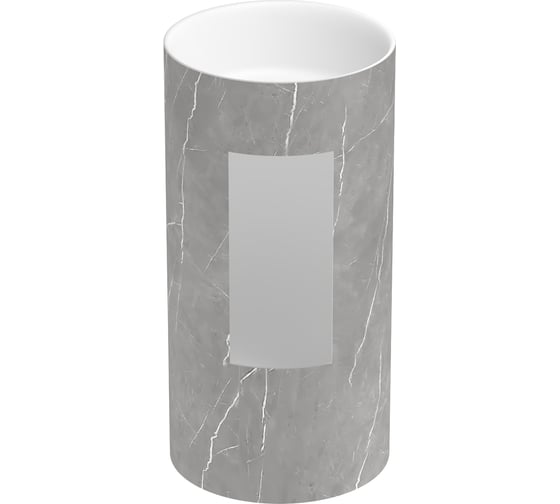 Напольная раковина отдельностоящая Wellsee Chalice Perfection в наборе 2 в 1, раковина-моноблок из акрила, цвет матовый серый мрамор / белый глянец 20212929R