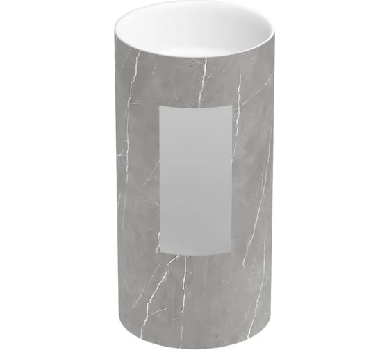 Напольная раковина отдельностоящая Wellsee Chalice Perfection в наборе 2 в 1, раковина-моноблок из акрила, цвет матовый серый мрамор / белый глянец 20212928R