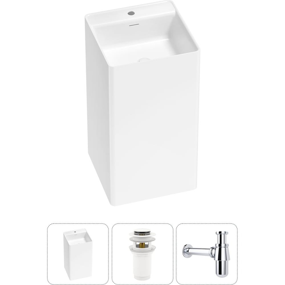 Напольная раковина отдельно стоящая Wellsee Pure BY в наборе 3 в 1 ...