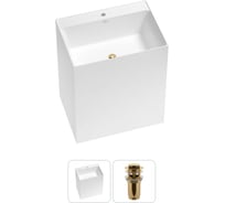 Напольная раковина отдельно стоящая Wellsee Doux в наборе 2 в 1, раковина-моноблок из акрила, цвет белый глянец 20213168R