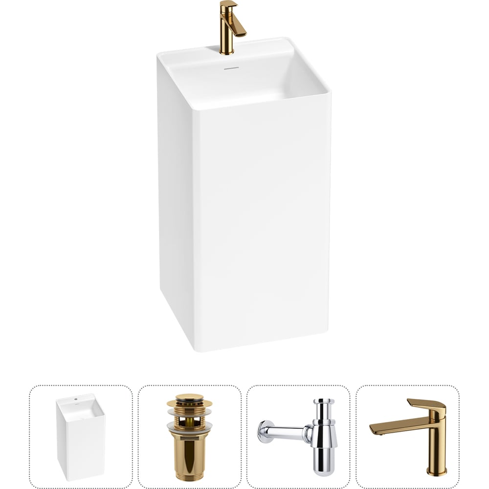 Напольная раковина отдельно стоящая Wellsee Pure BY в наборе 4 в 1 ...