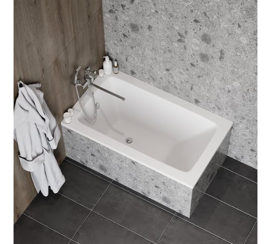Ванна акриловая Teymi Helmi Pro 120х70х39 см, белая T30101 1221047 ЦБ-00270325