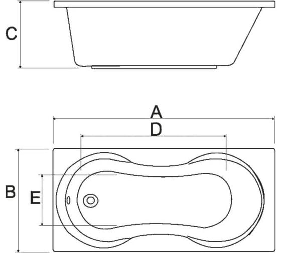 Ванна ALBA SPA Miami прямоугольная, 170x75 ВПР0250300100