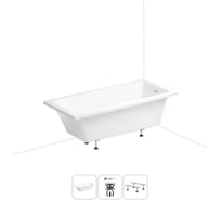 Акриловая ванна Wellsee 180х85 см FreeDom 2.0 в наборе 3 в 1 20212795R