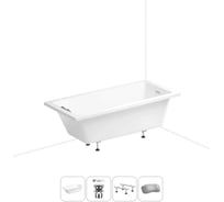 Акриловая ванна Wellsee 180х85 см FreeDom 2.0 в наборе 4 в 1 20212807R