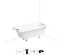 Акриловая ванна Wellsee 180х85 см FreeDom 2.0 в наборе 4 в 1 20212813R