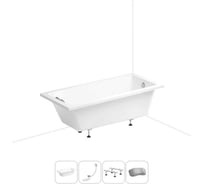 Акриловая ванна Wellsee 180х85 см FreeDom в наборе 4 в 1 20212759R