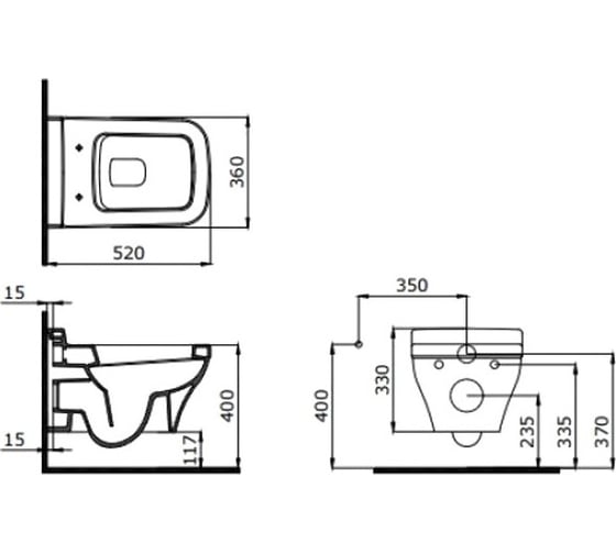 Подвесной унитаз Bocchi Scala Arch 520х360, синий 1080-010-0129