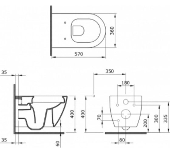Унитаз Bocchi Venezia Rimless глянцевый, черный 1295-005-0129