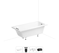 Акриловая ванна Wellsee 165х80 см FreeDom 2.0 в наборе 4 в 1 20212812R