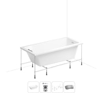 Акриловая ванна Wellsee 165х80 см FreeDom 2.0 в наборе 4 в 1 20212782R