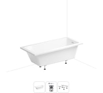 Акриловая ванна Wellsee 165х80 см FreeDom 2.0 в наборе 3 в 1 20212794R
