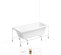 Акриловая ванна Wellsee 165х80 см FreeDom 2.0 в наборе 3 в 1 20212779R