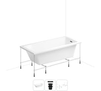 Акриловая ванна Wellsee 165х80 см FreeDom 2.0 в наборе 3 в 1 20212776R