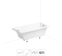 Акриловая ванна Wellsee 165х80 см FreeDom в наборе 4 в 1 20212758R