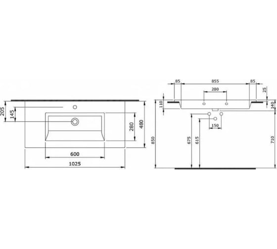 Накладная раковина Bocchi Milano размер 1000x475 мм., цвет белый 1105-001-0126