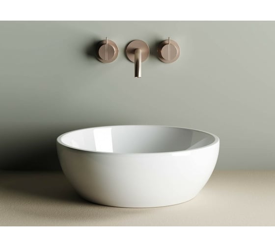Умывальник чаша Ceramicanova Element накладная круглая, 410х410х145 мм CN6021