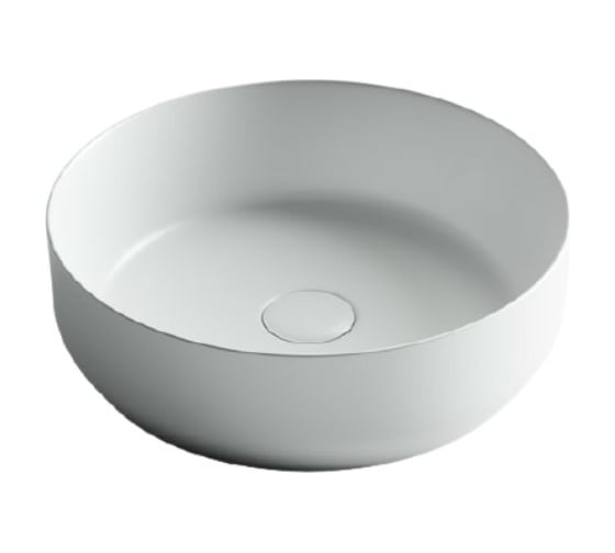 Умывальник чаша Ceramicanova Element накладная, круглая, цвет белый матовый 390х390х120 мм CN6022MW
