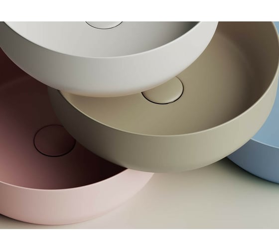 Умывальник чаша Ceramicanova Element накладная, круглая, цвет розовый матовый, 390х390х120 мм CN6022MP