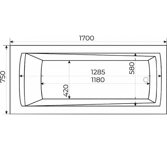 Ванна Creto ARES 170х75 на каркасе 1-1144
