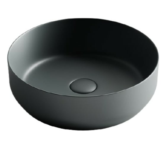 Умывальник чаша Ceramicanova Element накладная, цвет темный антрацит матовый 390х390х120 мм CN6022MDH 1