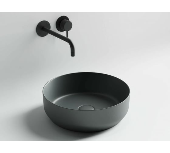 Умывальник чаша Ceramicanova Element накладная, цвет темный антрацит матовый 390х390х120 мм CN6022MDH