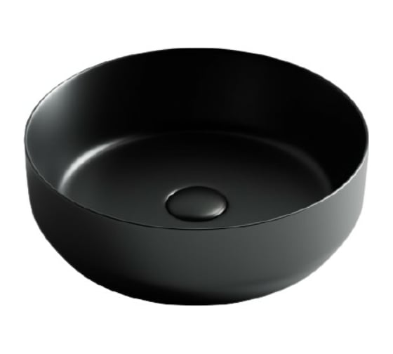 Умывальник чаша Ceramicanova Element накладная, круглая цвет чёрный матовый 390х390х120 мм CN6022MB 1