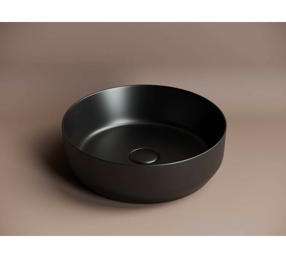 Умывальник чаша Ceramicanova Element накладная, круглая цвет чёрный матовый 390х390х120 мм CN6022MB