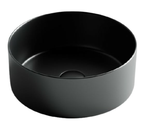 Умывальник чаша Ceramicanova Element накладная, круглая цвет чёрный матовый 358х358х137 мм CN6032MB