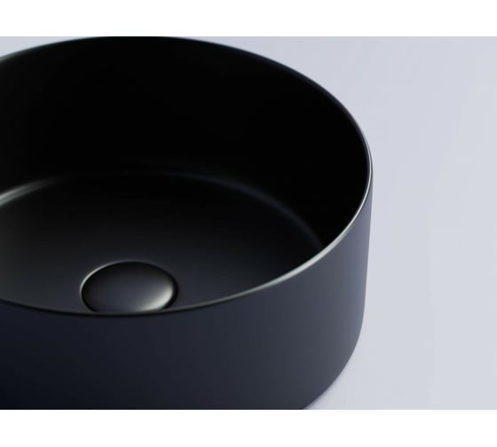 Умывальник чаша Ceramicanova Element накладная, круглая цвет чёрный матовый 358х358х137 мм CN6032MB