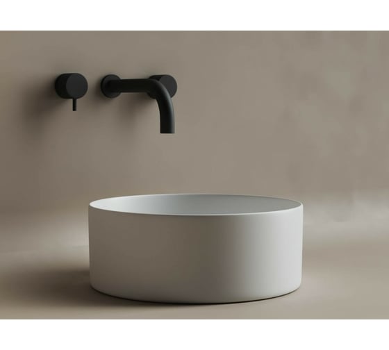 Умывальник чаша Ceramicanova Element накладная, круглая, цвет белый матовый 358х358х137мм CN6032MW