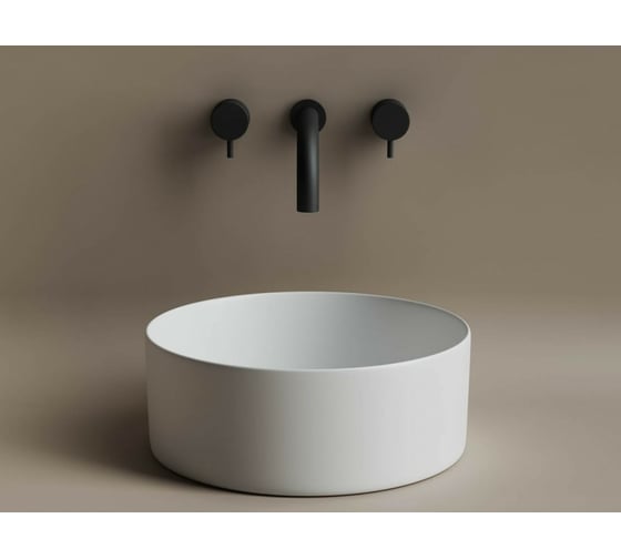 Умывальник чаша Ceramicanova Element накладная, круглая, цвет белый матовый 358х358х137мм CN6032MW