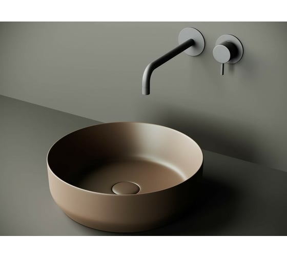 Умывальник чаша Ceramicanova Element накладная, темно-коричневый матовый 390х390х120 мм CN6022MDB