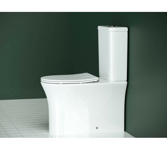 Напольная пристенная безободковая чаша унитаза Ceramicanova STAR Rimless CN1904-B