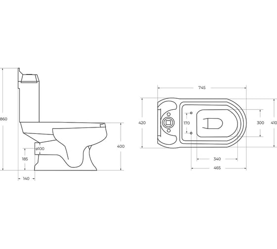 Чаша для унитаза Cezares P-trap KING PALACE CZR-163-T