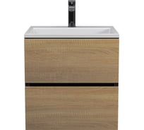 Тумба с раковиной для ванной для ванной uperwood Barsa 50 см, раковина белая, подвесная тумба черная/дуб сонома 29830205647