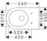 Унитаз подвесной Hansgrohe EluPura S 540, смыв AquaFall, белый 60193450 10