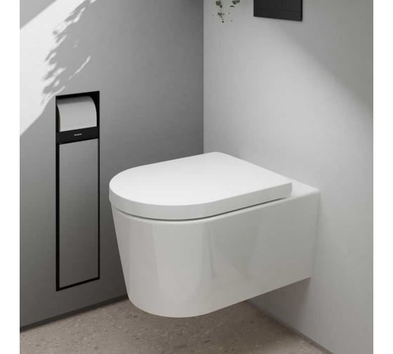 Унитаз подвесной Hansgrohe EluPura Original S 540x360, безободковый, со смывом AquaFall, сиденье с микролифтом, белый HGSET012