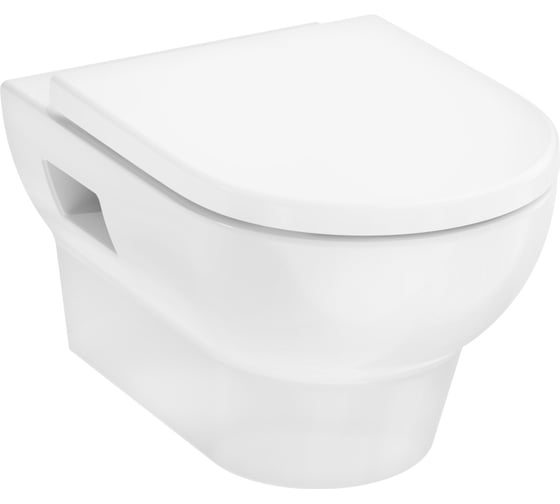 Унитаз подвесной Hansgrohe GladeLake S 540x360, безободковый, с сиденьем, белый 60201450
