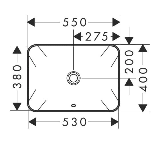 Раковина встраиваемая Hansgrohe Xuniva Q 550x400 с переливом, белый 60158450