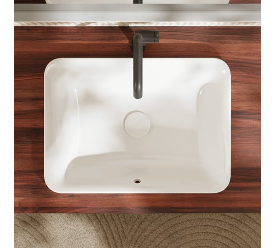 Раковина встраиваемая Hansgrohe Xuniva Q 550x400 с переливом, белый 60158450