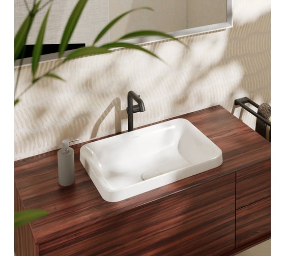 Раковина встраиваемая Hansgrohe Xuniva Q 550x400 с переливом, белый 60158450