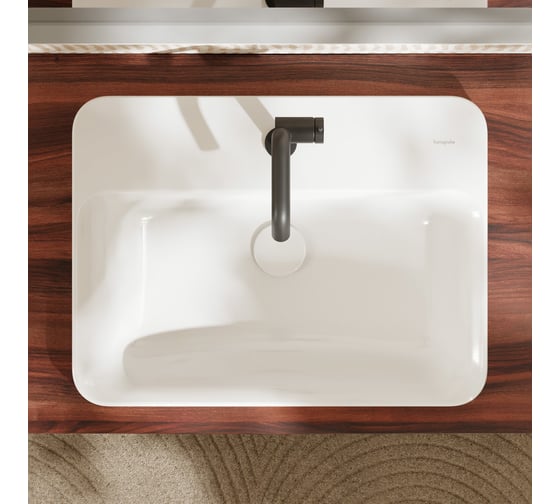 Раковина встраиваемая Hansgrohe Xuniva Q 550x450 с отверстием под смеситель и переливом, белый 60162450