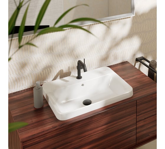 Раковина встраиваемая Hansgrohe Xuniva Q 550x450 с отверстием под смеситель и переливом, белый 60162450