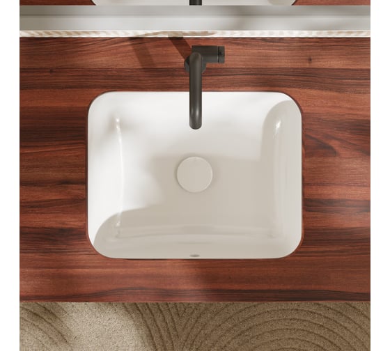 Раковина подстольная Hansgrohe Xuniva Q внутренняя чаша 450x350, с переливом, белый 60154450