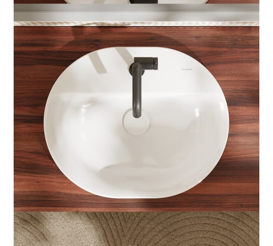 Раковина встраиваемая Hansgrohe Xuniva U 550x450 с отверстием под смеситель и переливом, белый 60161450