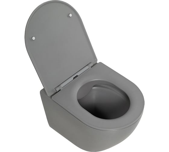 Унитаз подвесной безободковый BelBagno COLORATO с креплением, серый матовый, BB062CHR-GR